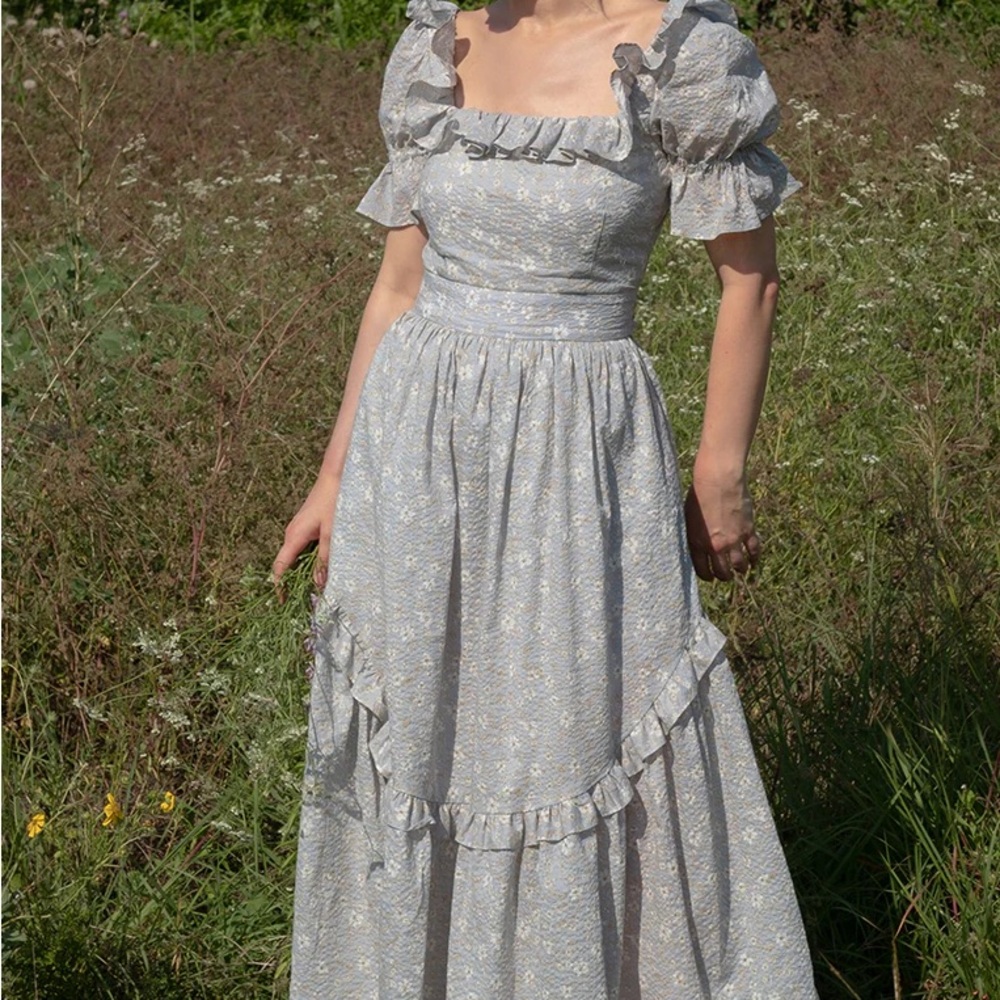 Of Her Own Kind Adeline Dress-XXL French Blue Floral